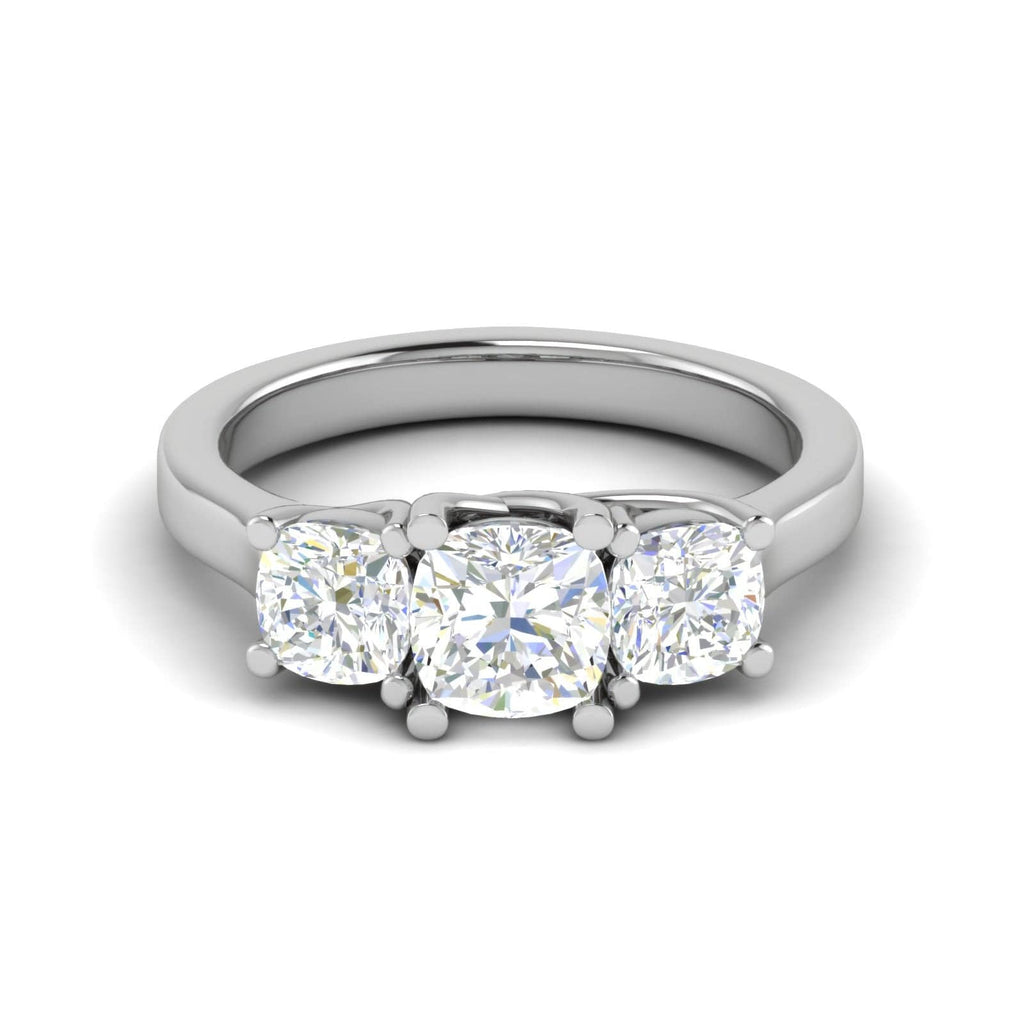 Jewelove™ Rings VVS G / Women's Band only 0.50cts. Cushion Solitaire Diamond Platinum Ring JL PT R3 CU 127