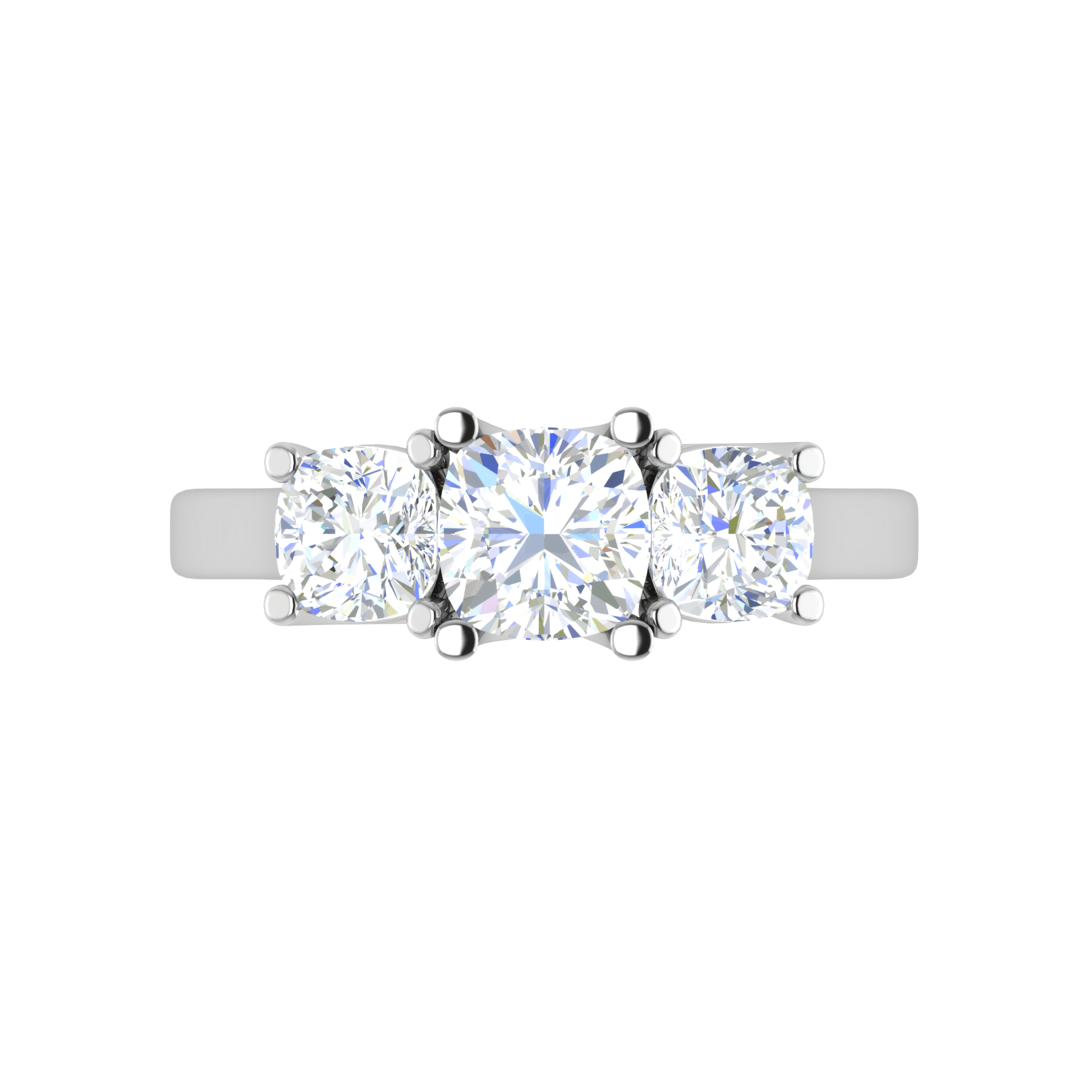 Jewelove™ Rings VVS G / Women's Band only 0.50cts. Cushion Solitaire Diamond Platinum Ring JL PT R3 CU 127