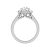 Jewelove™ VVS G / Women's Band only 0.50cts Cushion Solitaire Platinum Halo Diamond Shank Ring JL PT REHS1561