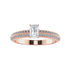 Jewelove™ Rings Women's Band only / VS J 0.50cts. Emerald Cut Solitaire Diamond Split Shank 18K Rose Gold Ring JL AU 1188R-A
