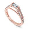 Jewelove™ Rings Women's Band only / VVS E 0.50cts. Emerald Cut Solitaire Diamond Split Shank 18K Rose Gold Solitaire Ring JL AU 1180R-A