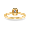 Jewelove™ Rings Women's Band only / VVS E 0.50cts. Emerald Cut Solitaire Halo Diamond Shank 18K Yellow Gold Ring JL AU 1197Y-A