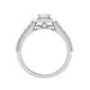 Jewelove™ Rings E VVS / Women's Band only 0.50cts. Emerald Cut Solitaire Halo Diamond Shank Platinum Ring JL PT WB6010E