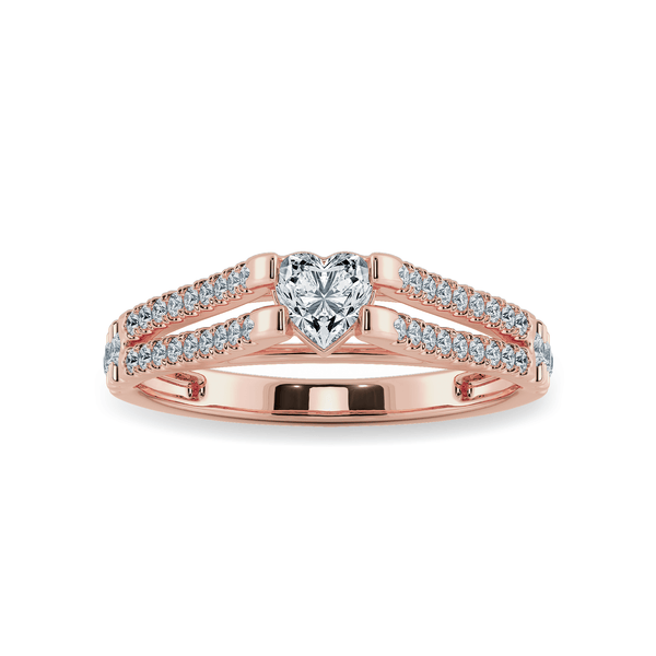 Jewelove™ Rings Women's Band only / VS I 0.50cts. Heart Cut Solitaire Diamond Split Shank 18K Rose Gold Ring JL AU 1181R-A