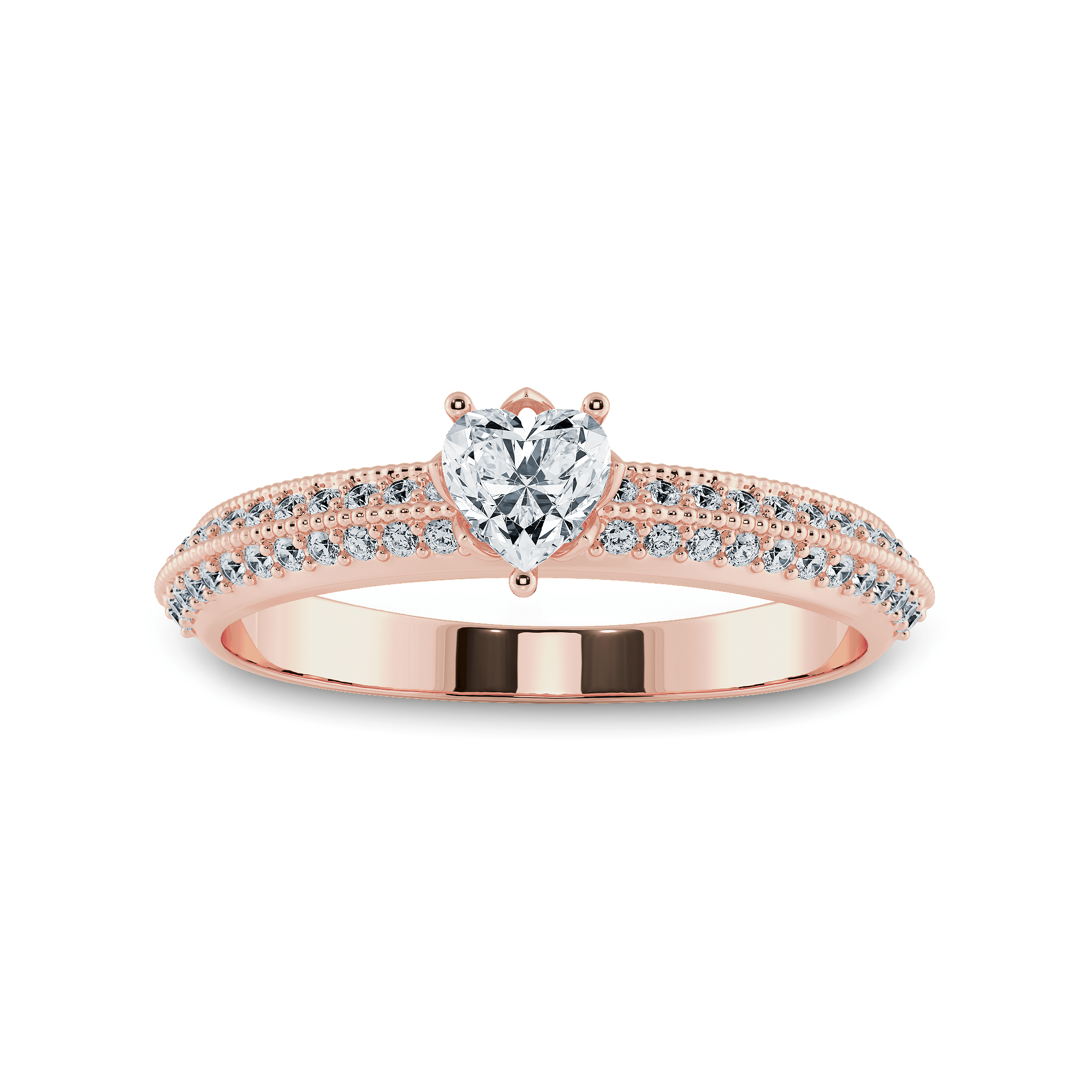 Ragini Heart Diamond Ring Online Jewellery Shopping India | Rose Gold 14K |  Candere by Kalyan Jewellers