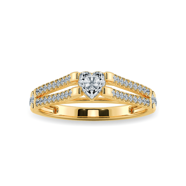 Jewelove™ Rings Women's Band only / VS I 0.50cts. Heart Cut Solitaire Diamond Split Shank 18K Yellow Gold Ring JL AU 1181Y-A