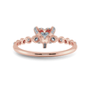 Jewelove™ Rings Women's Band only / VS I 0.50cts. Heart Cut Solitaire Halo Diamond Accents 18K Rose Gold Ring JL AU 2007R-A