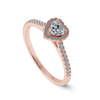 Jewelove™ Rings Women's Band only / VS I 0.50cts. Heart Cut Solitaire Halo Diamond Shank 18K Rose Gold Ring JL AU 1198R-A