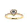 Jewelove™ Rings Women's Band only / VS I 0.50cts. Heart Cut Solitaire Halo Diamond Shank 18K Yellow Gold Ring JL AU 1198Y-A