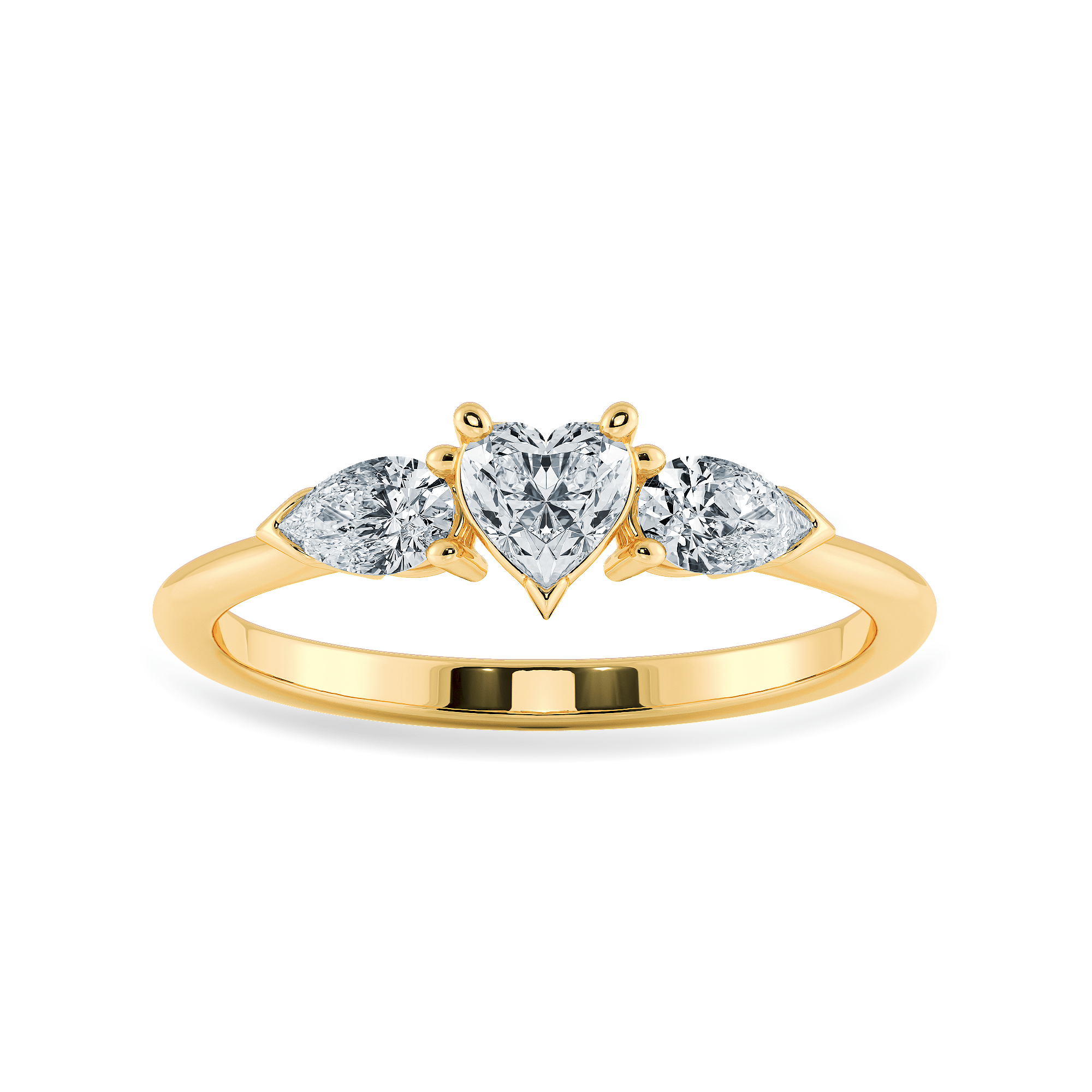 3/4 Carat Heart Shape Diamond Solitaire Ring In 14K White Gold
