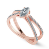 Jewelove™ Rings Women's Band only / VS I 0.50cts. Marquise Cut Solitaire Diamond Split Shank 18K Rose Gold Ring JL AU 1176R-A