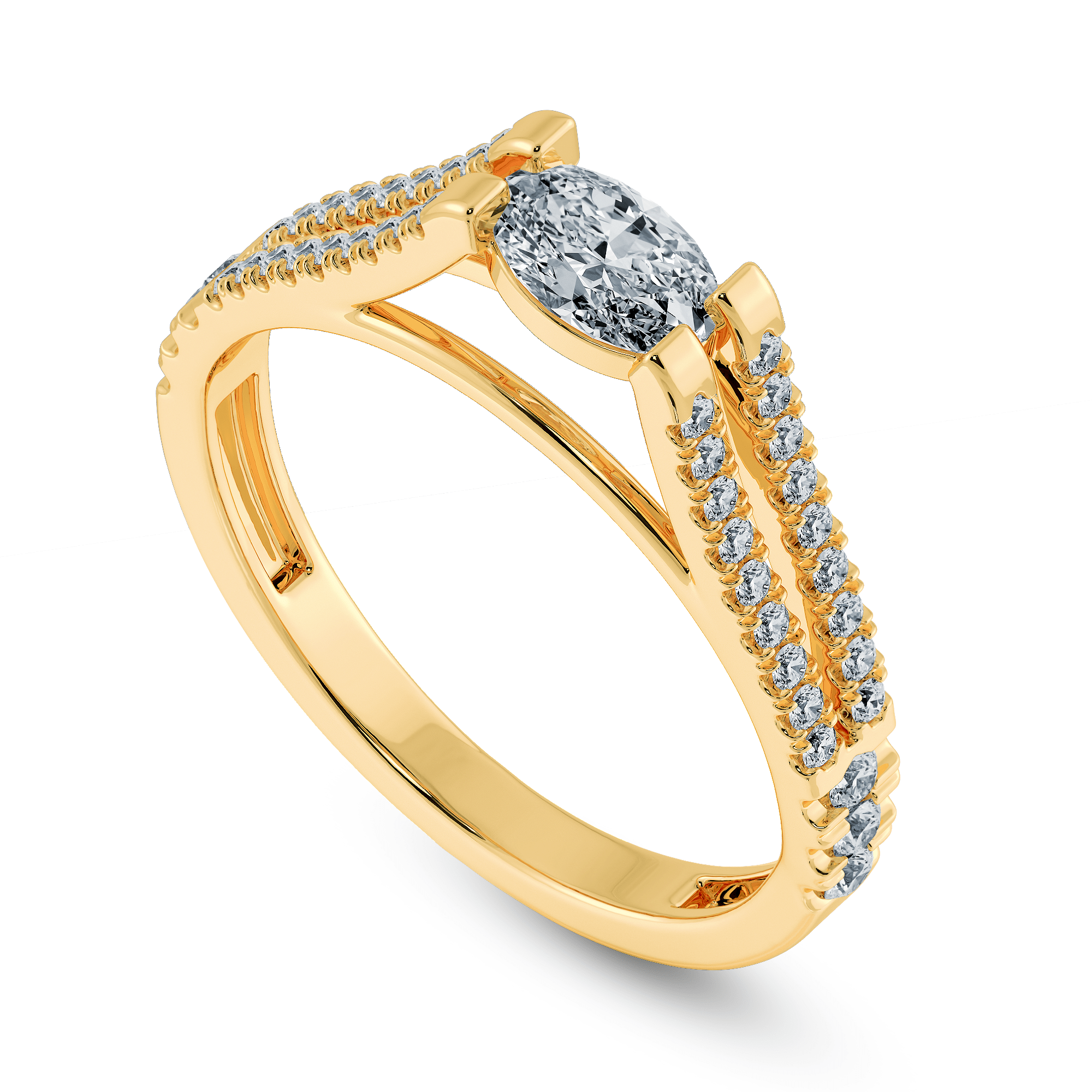 Buy Dainty 14KT Yellow Gold Finger Ring Online | ORRA
