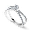 Jewelove™ Rings I VS / Women's Band only 0.50cts Oval Cut Solitaire Diamond Split Shank Platinum Ring JL PT 1174-A