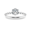 Jewelove™ Rings E VVS / Women's Band only 0.50cts Oval Cut Solitaire Halo Diamond Accents Platinum Ring JL PT 2008-A