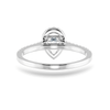 Jewelove™ Rings I VS / Women's Band only 0.50cts Pear Cut Solitaire Halo Diamond Shank Platinum Ring JL PT 1200-A
