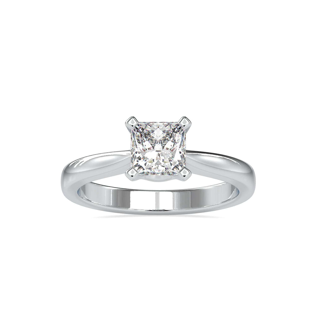 Jewelove™ Rings Women's Band only / VS I 0.50cts. Princess Cut Diamond Solitaire Platinum Engagement Ring JL PT 0065