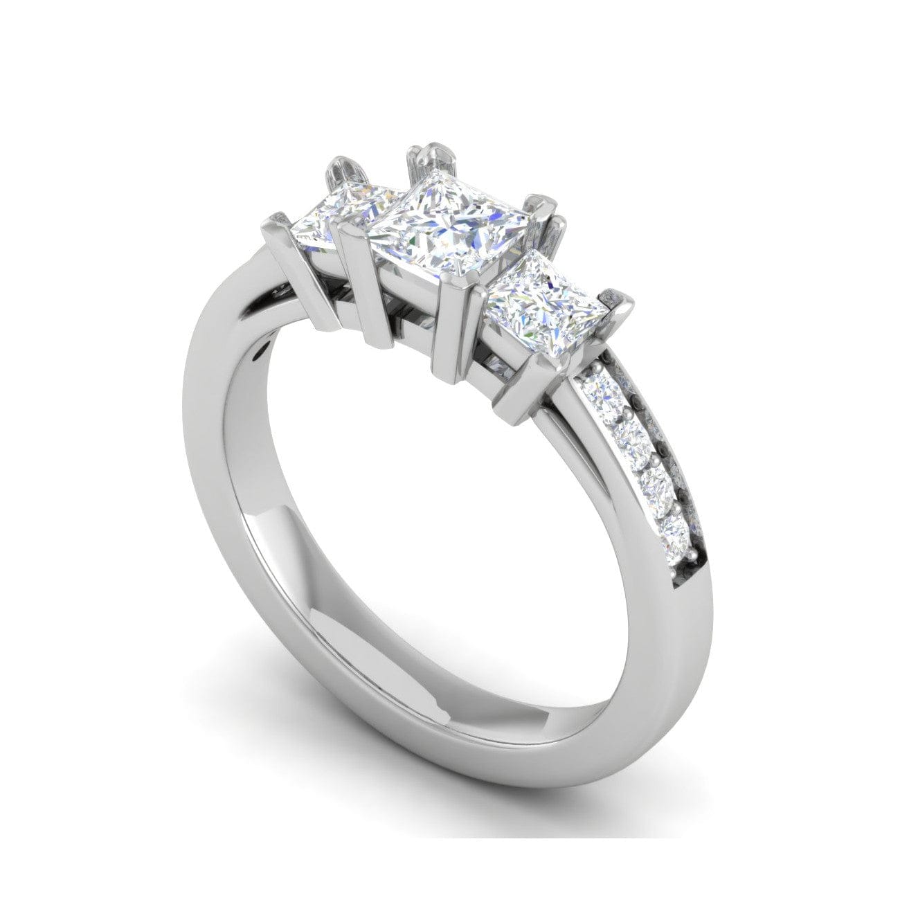 Jewelove™ Rings I VS / Women's Band only 0.50cts. Princess Cut Solitaire Diamond Platinum Ring JL PT R3 PR 111