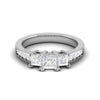 Jewelove™ Rings I VS / Women's Band only 0.50cts. Princess Cut Solitaire Diamond Platinum Ring JL PT R3 PR 111