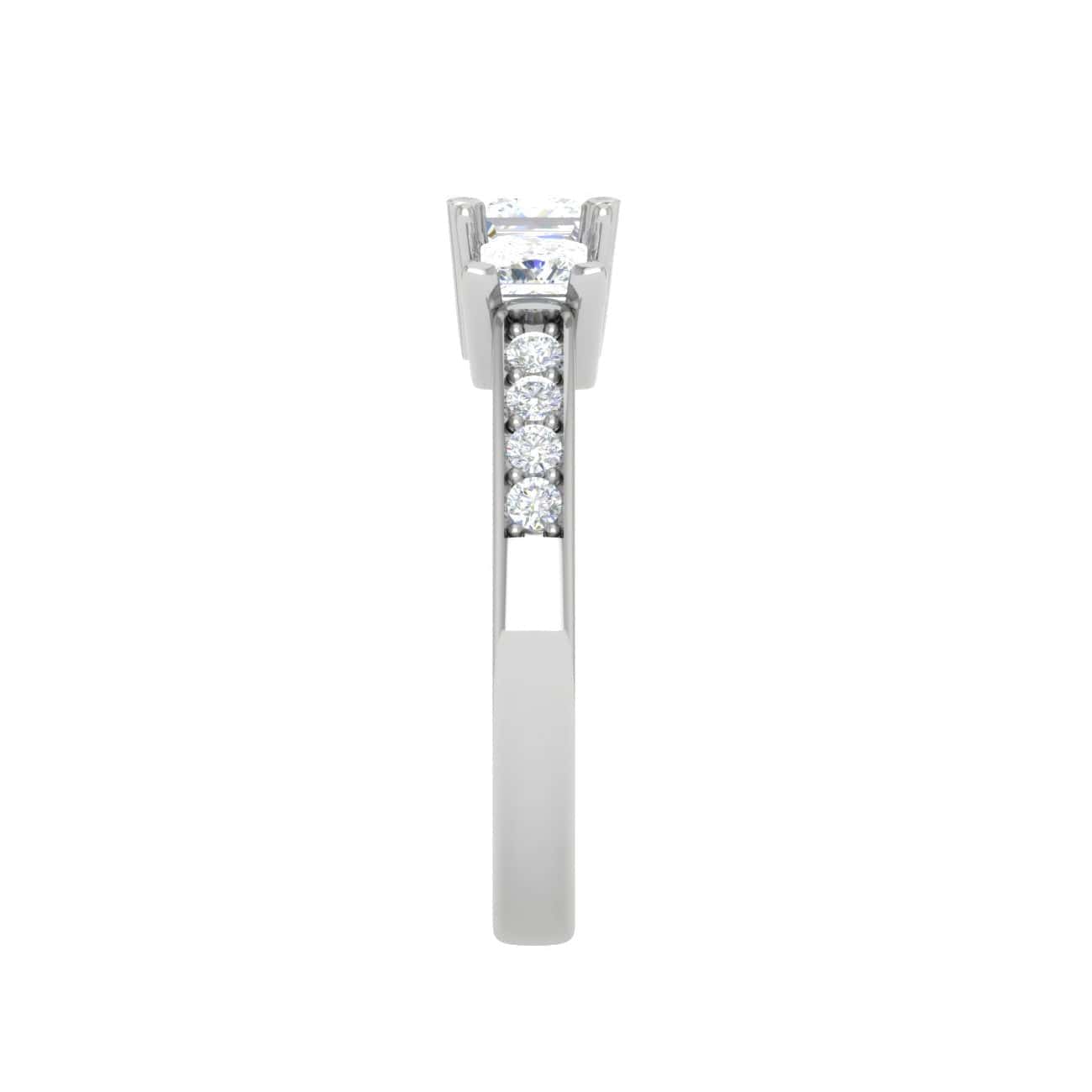 Jewelove™ Rings I VS / Women's Band only 0.50cts. Princess Cut Solitaire Diamond Platinum Ring JL PT R3 PR 111