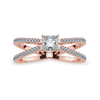 Jewelove™ Rings Women's Band only / VS I 0.50cts. Princess Cut Solitaire Diamond Split Shank 18K Rose Gold Ring JL AU 1170R-A