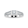Jewelove™ Rings I VS / Women's Band only 0.50cts Princess Cut Solitaire Diamond Split Shank Platinum Ring JL PT 1178-B