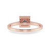 Jewelove™ Rings Women's Band only / VS I 0.50cts. Princess Cut Solitaire Diamond Square Halo Shank 18K Rose Gold Ring JL AU 1194R-A