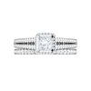 Jewelove™ Rings I VS / Women's Band only 0.50cts Princess Cut Solitaire Double Halo Diamond Split Shank Platinum Ring JL PT RV PR 130
