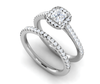 Jewelove™ Rings I VS / Women's Band only 0.50cts Princess Cut Solitaire Halo Diamond Split Shank Platinum Ring JL PT RH PR 298