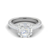 Jewelove™ Rings I VS / Women's Band only 0.50cts Princess Cut Solitaire Halo Diamond Split Shank Platinum Ring JL PT WB5509E