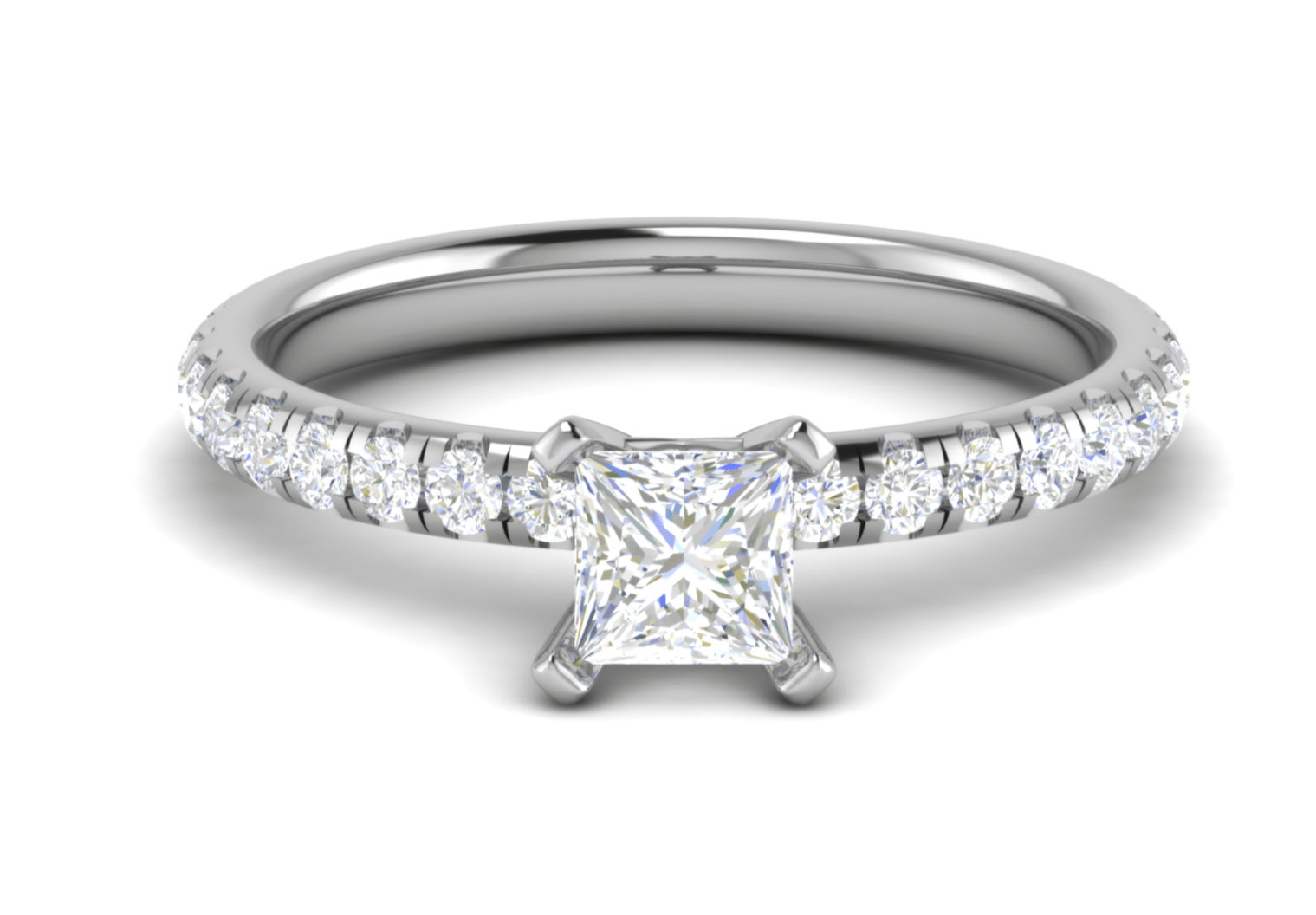 Princess-cut Double Halo Engagement Ring | R9512W | Valina Double Halo Engagement  Rings