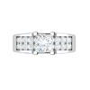 Jewelove™ Rings I VS / Women's Band only 0.50cts. Princess Cut Solitaire Split Shank Platinum Engagement Ring JL PT EN7078WG