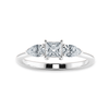Jewelove™ Rings I VS / Women's Band only 0.50cts Princess Cut Solitaire with Pear Cut Diamond Accents Shank Platinum Ring JL PT 2021-A