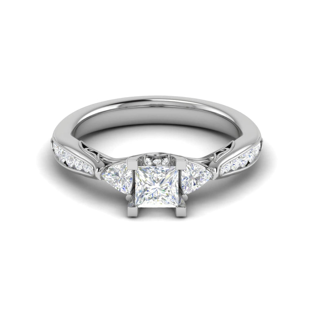 Jewelove™ Rings I VS / Women's Band only 0.50cts Princess Cut Solitaire with Pear Diamond Platinum Ring JL PT RV PR 124
