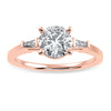 Jewelove™ Rings Women's Band only / VS J 0.50cts. Solitaire Baguette Diamond Accents 18K Rose Gold Ring JL AU 1209R-A