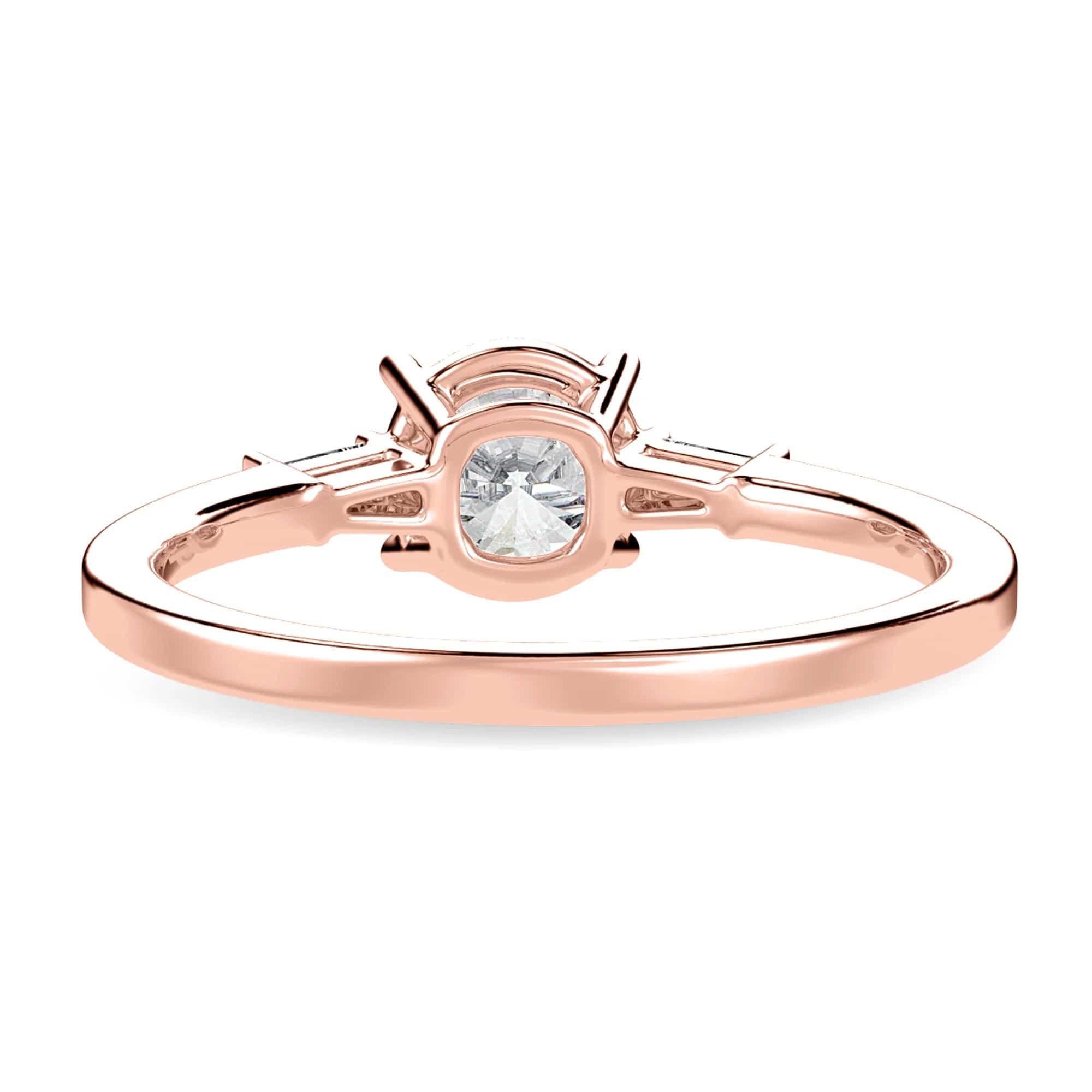 Jewelove™ Rings Women's Band only / VS J 0.50cts. Solitaire Baguette Diamond Accents 18K Rose Gold Ring JL AU 1209R-A