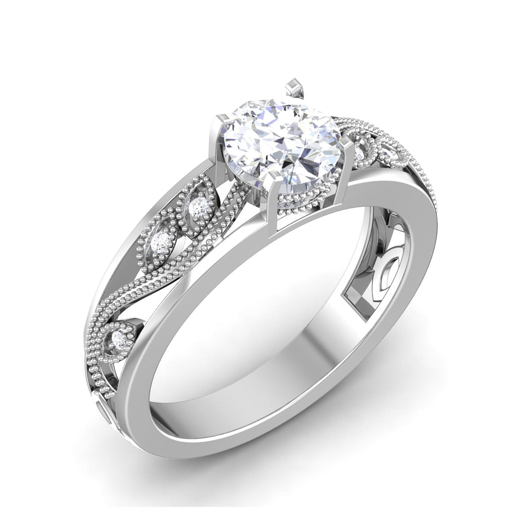 Jewelove™ Rings Women's Band only / VS J 0.50cts. Solitaire Designer Platinum Engagement Ring JL PT 6847