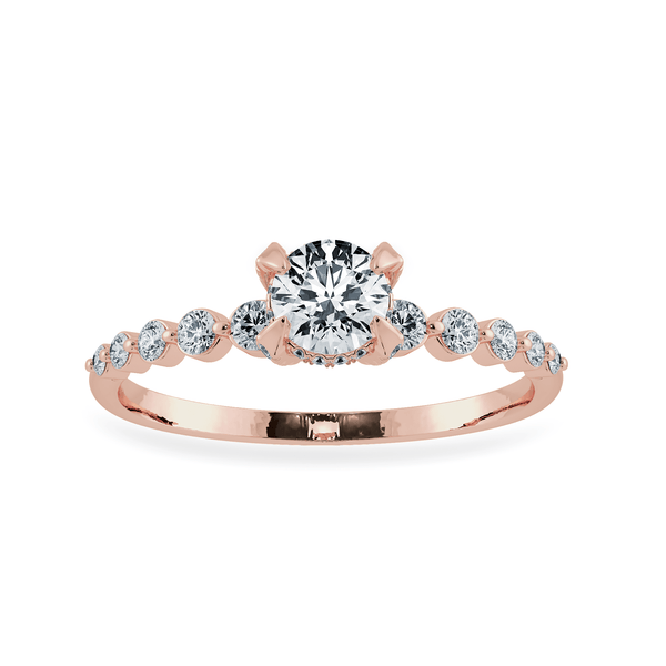 Jewelove™ Rings Women's Band only / VS J 0.50cts. Solitaire Diamond Accents 18K Rose Gold Ring JL AU 1202R-A