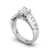 Jewelove™ Rings J VS / Women's Band only 0.50cts Solitaire Diamond Baguette Shank Platinum Ring JL PT WB5529E