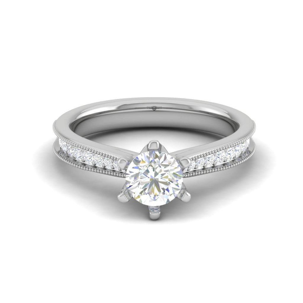Jewelove™ Rings J VS / Women's Band only 0.50cts Solitaire Diamond Platinum Ring JL PT RV CU 105