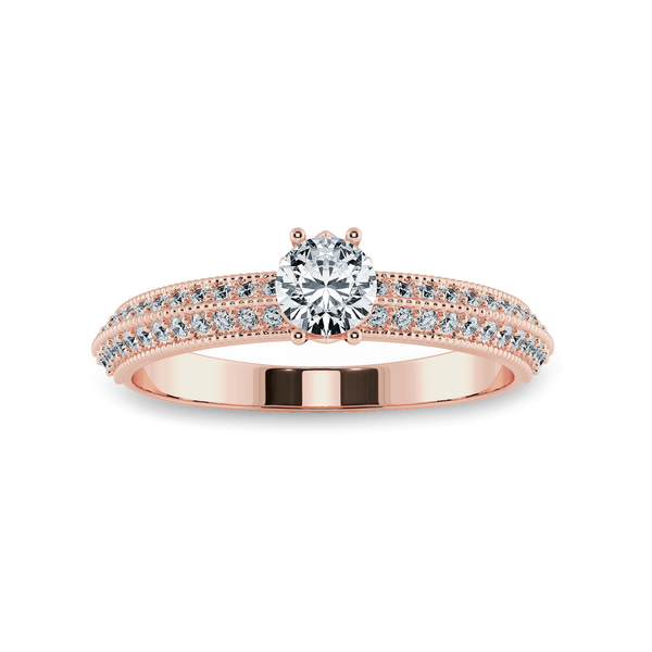Jewelove™ Rings Women's Band only / VS J 0.50cts. Solitaire Diamond Split Shank 18K Rose Gold Ring JL AU 1185R-A