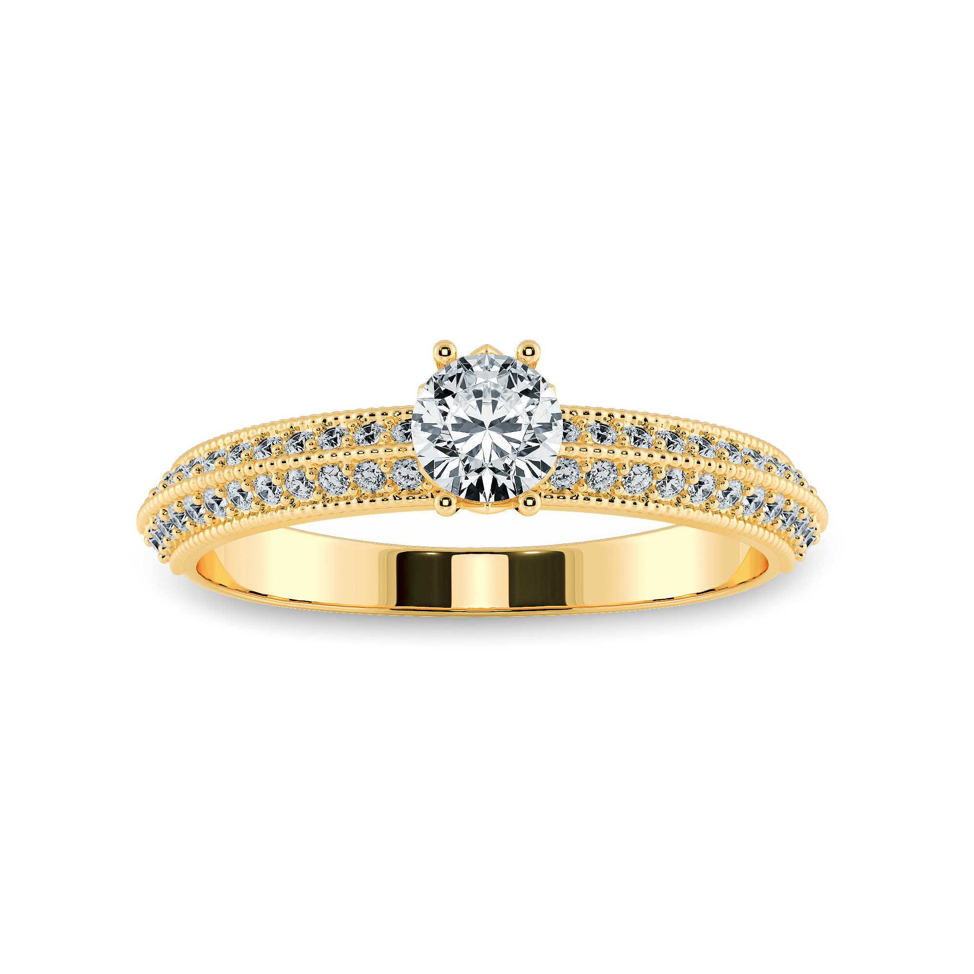 Solitaire Marquise Diamond + Hand Engraved Band Yellow Gold Engagement Ring  — G.V. Jewelry | Custom Jewelry Chicago | Andersonville Jewelry Store &  Repairs