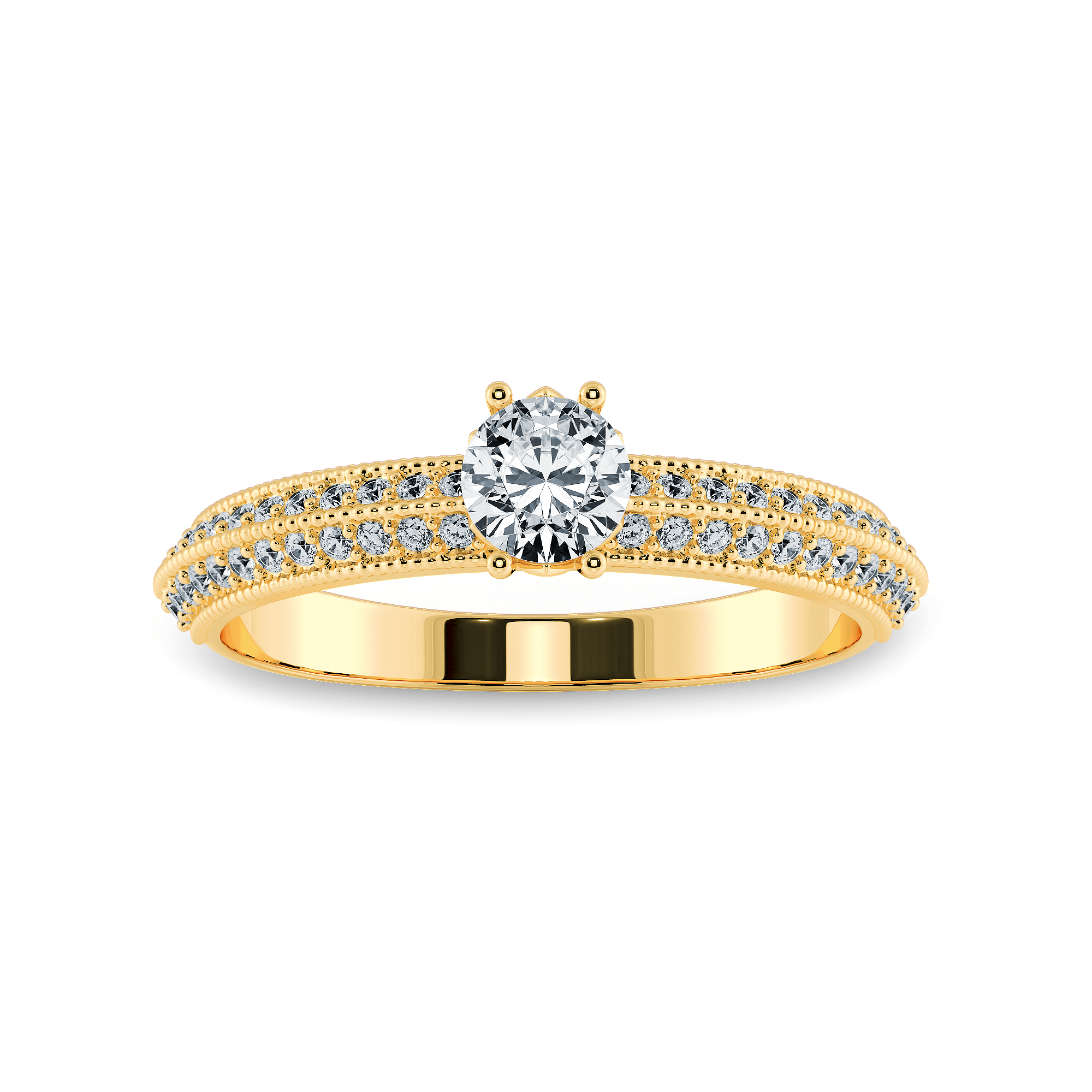 0.50cts. Solitaire Diamond Split Shank 18K Yellow Gold Ring JL AU