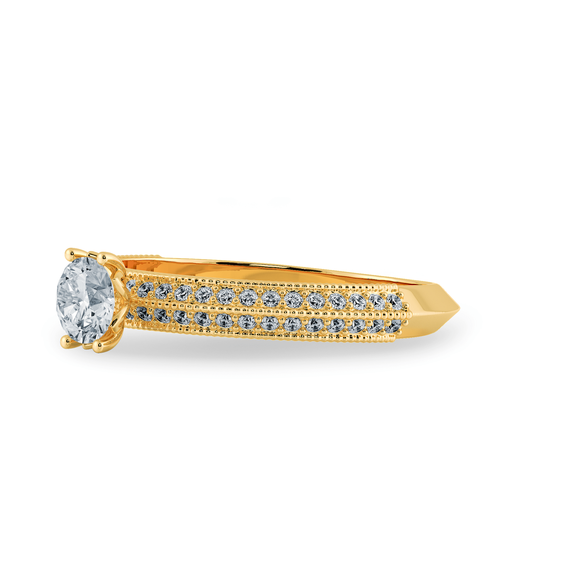 0.50cts. Solitaire Diamond Split Shank 18K Yellow Gold Ring JL AU