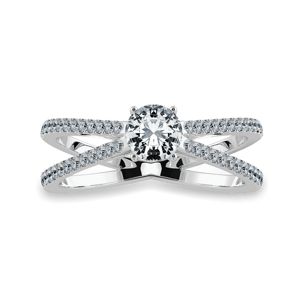 Jewelove™ Rings J VS / Women's Band only 0.50cts Solitaire Diamond Split Shank Platinum Ring JL PT 1169-A