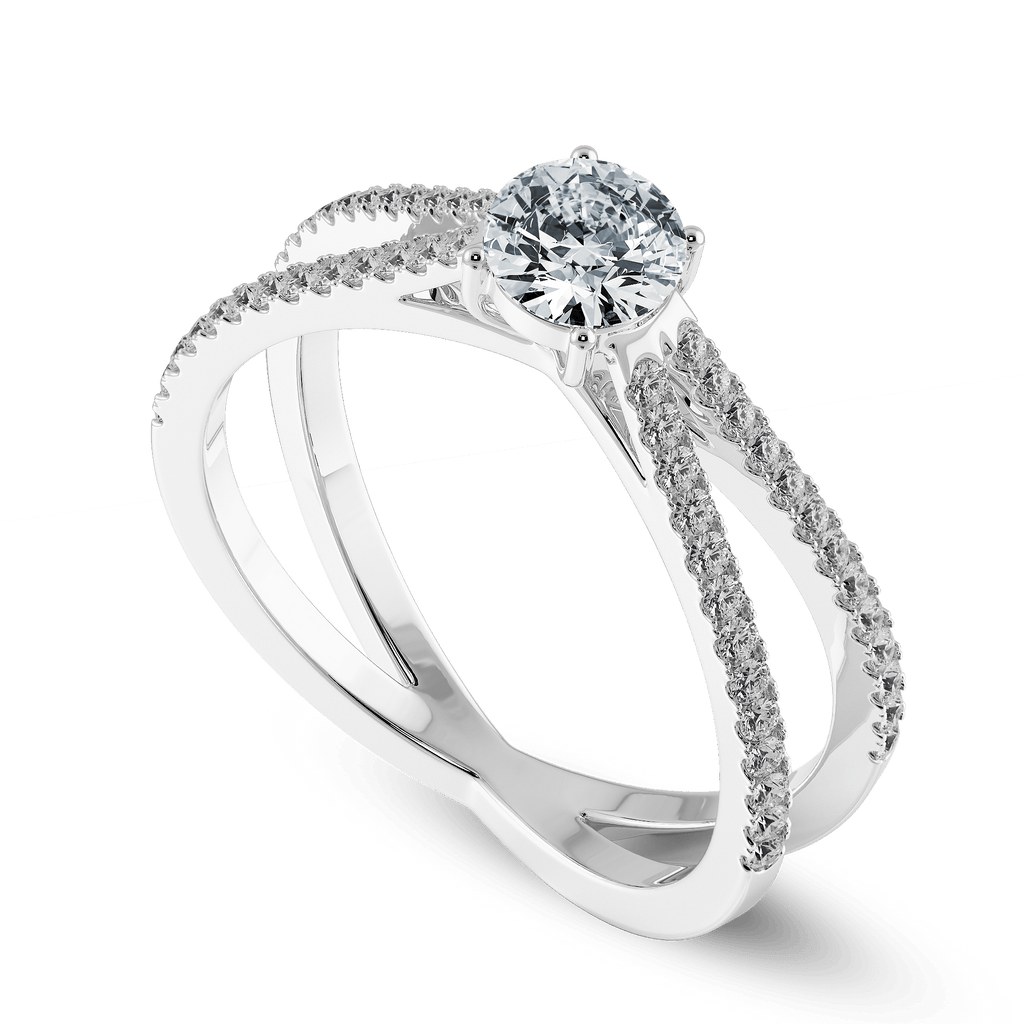 Jewelove™ Rings J VS / Women's Band only 0.50cts Solitaire Diamond Split Shank Platinum Ring JL PT 1169-A