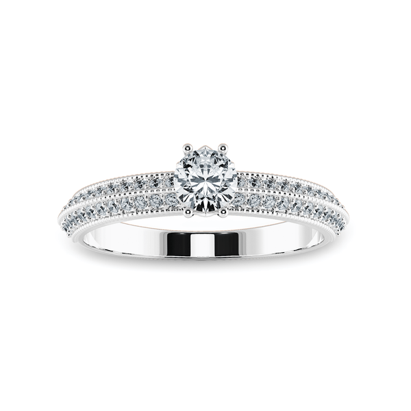 Jewelove™ Rings J VS / Women's Band only 0.50cts Solitaire Diamond Split Shank Platinum Ring JL PT 1185-A