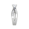 Jewelove™ Rings VS J / Women's Band only 0.50cts Solitaire Diamond Twisted Shank Platinum Ring JL PT 52029