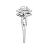 Jewelove™ Rings J VS / Women's Band only 0.50cts Solitaire Double Halo Diamond Twisted Shank Platinum Ring JL PT WB5922E