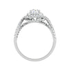 Jewelove™ Rings J VS / Women's Band only 0.50cts Solitaire Double Halo Diamond Twisted Shank Platinum Ring JL PT WB5922E