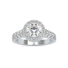Jewelove™ Rings Women's Band only / VS J 0.50cts Solitaire Halo Diamond Shank Platinum Engagement Ring JL PT 0106